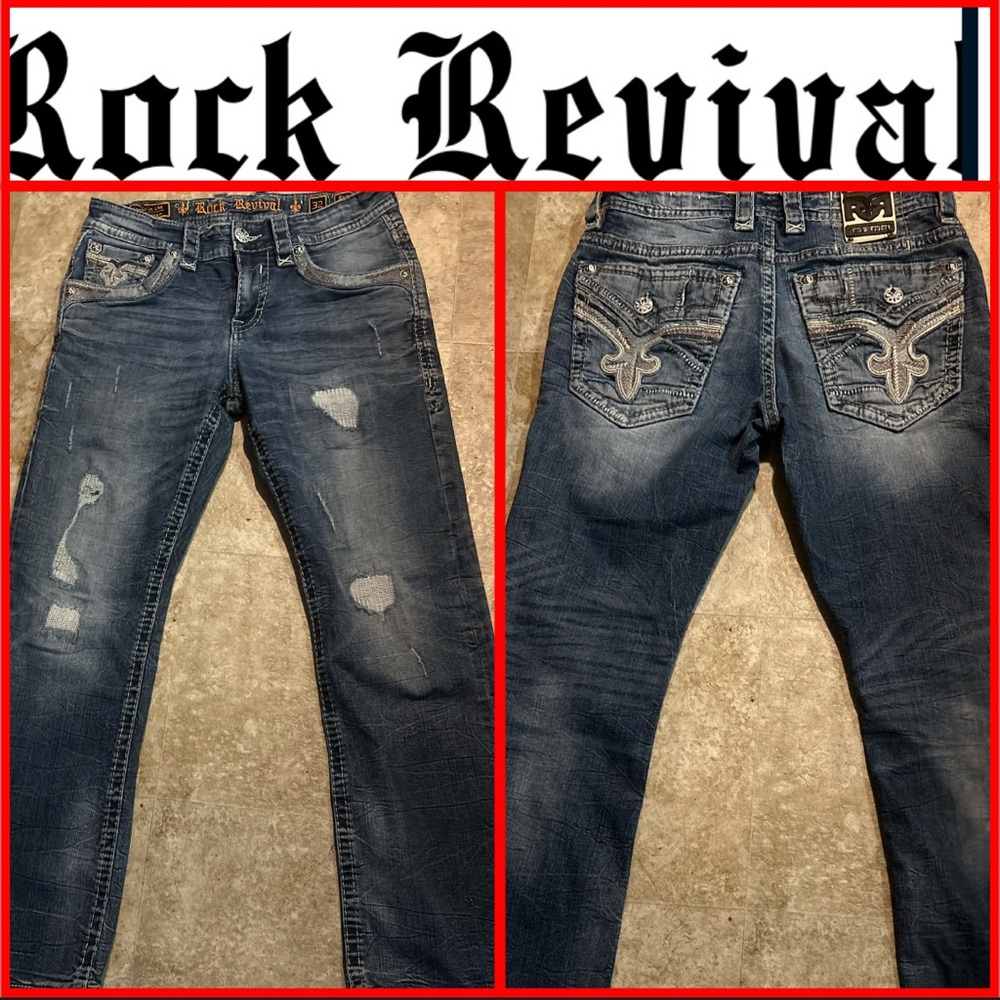 Rock Revival Berwyn Bootcut Jeans with Distressed Details